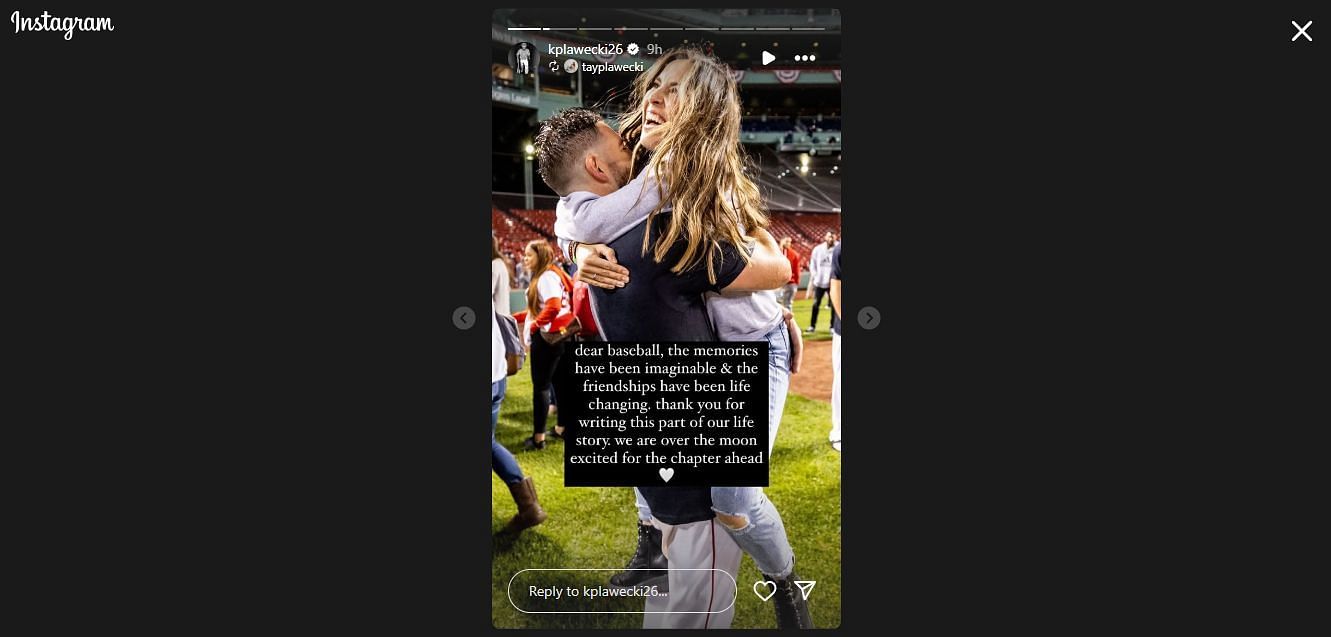 Kevin Plawecki's wife Tayler sends emotional message after husband announces baseball retirement (image credit: instagram/tayplawecki)